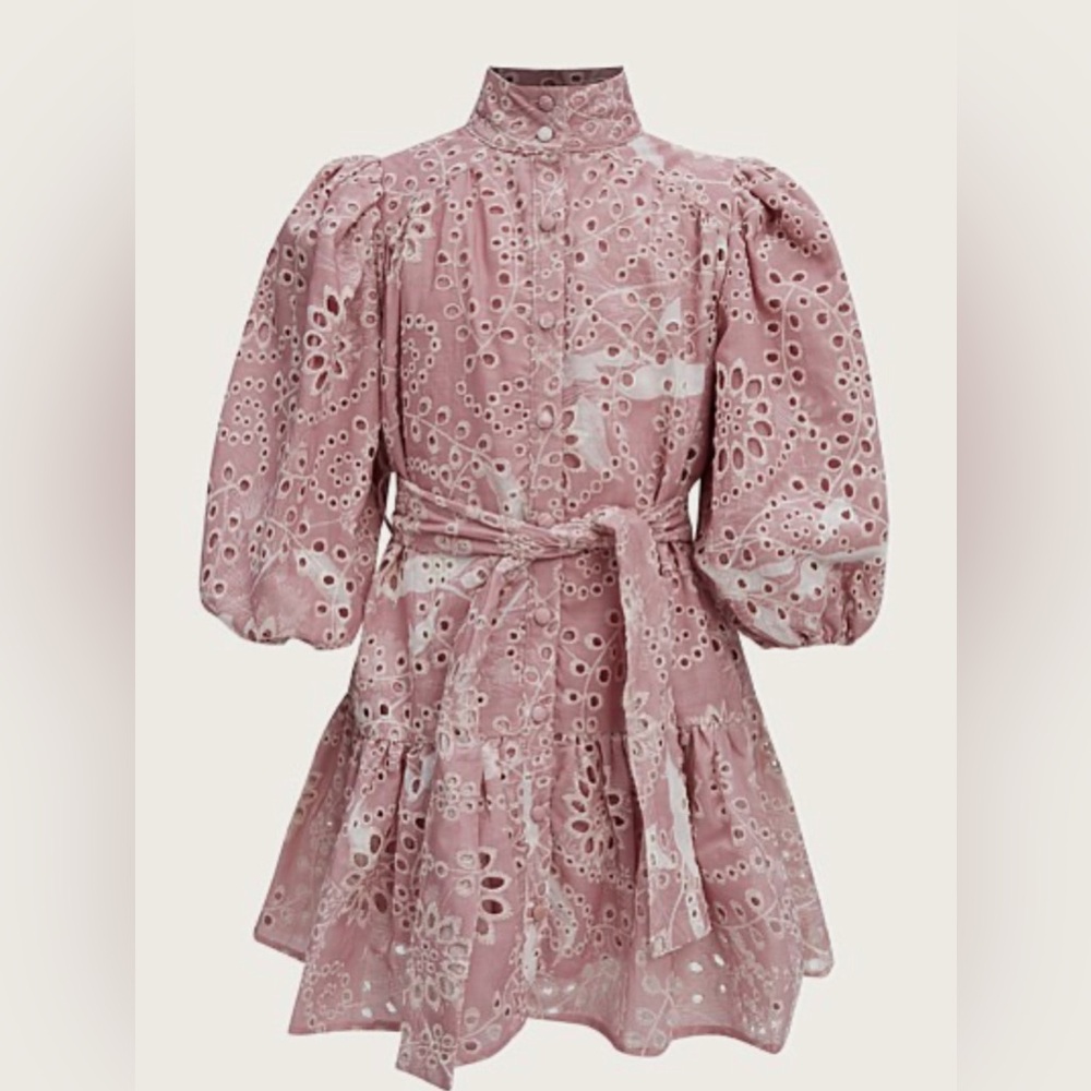 Bardot Junior Girl's Mila Embroidered Mini Shirt Pink (Size: 14)